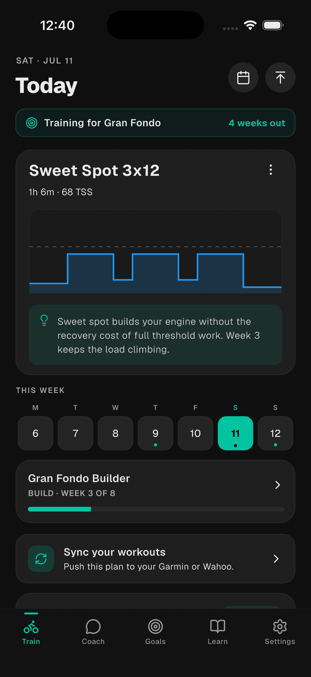 WattsUp app home screen